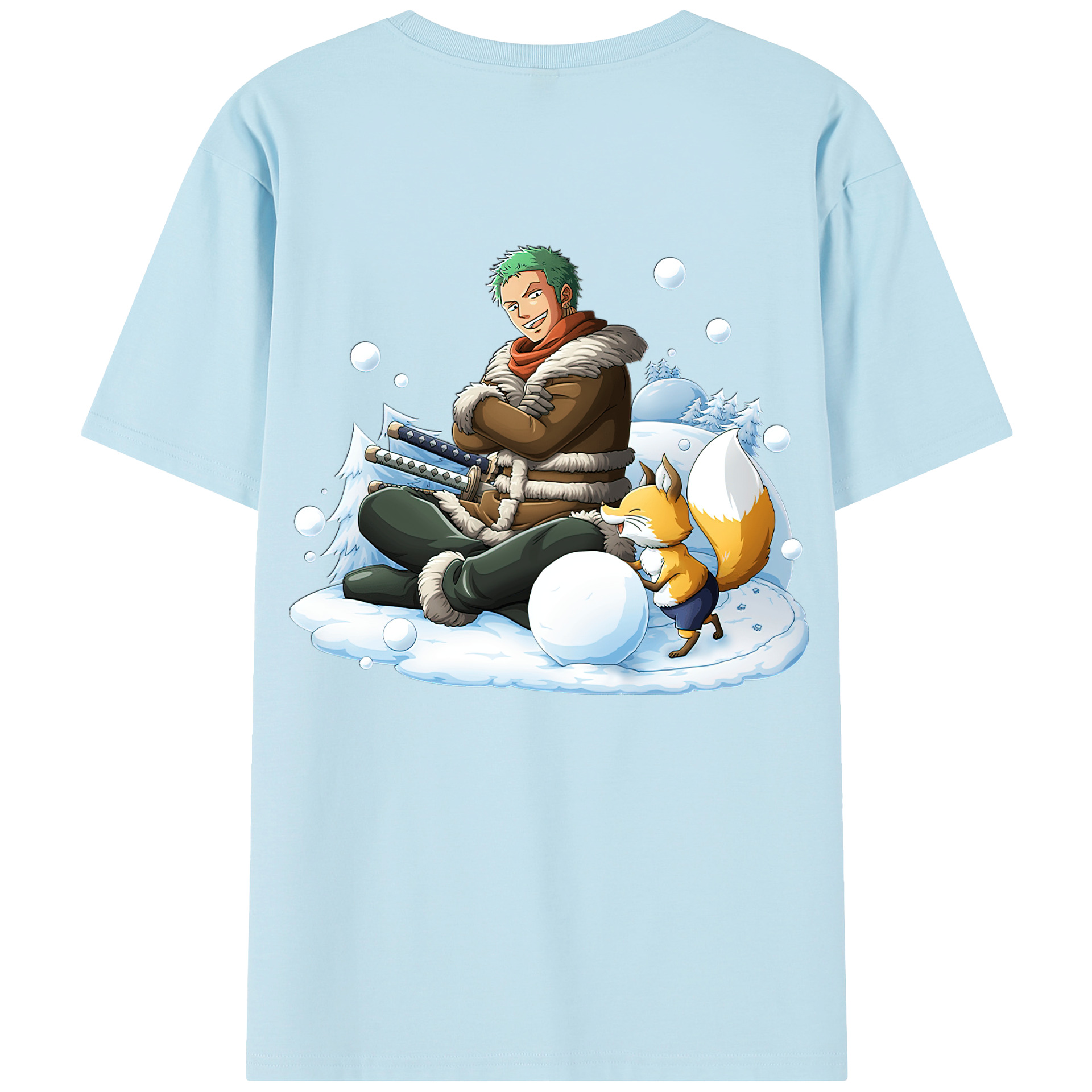 ワンピース ロロノア・ゾロ ONE PIECE Roronoa Zoro 綿100％半袖Tシャツ（背面プリント）